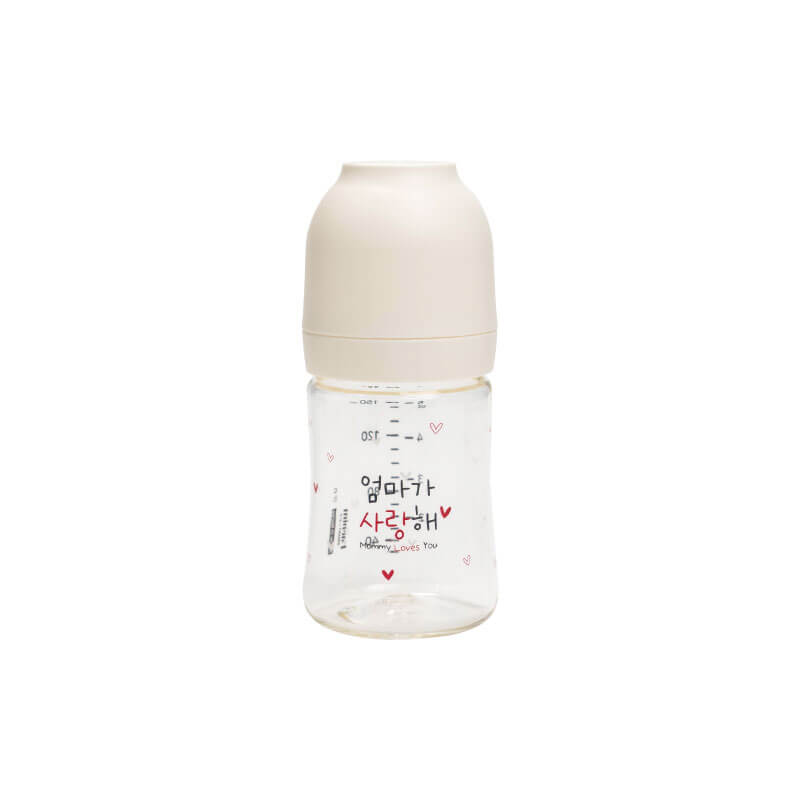 ขวดนม PA - HAENIM รุ่น NOTHING™ ขนาด 5 ออนซ์ ลาย MOM สีขาว (ไม่รวมจุกนม)
